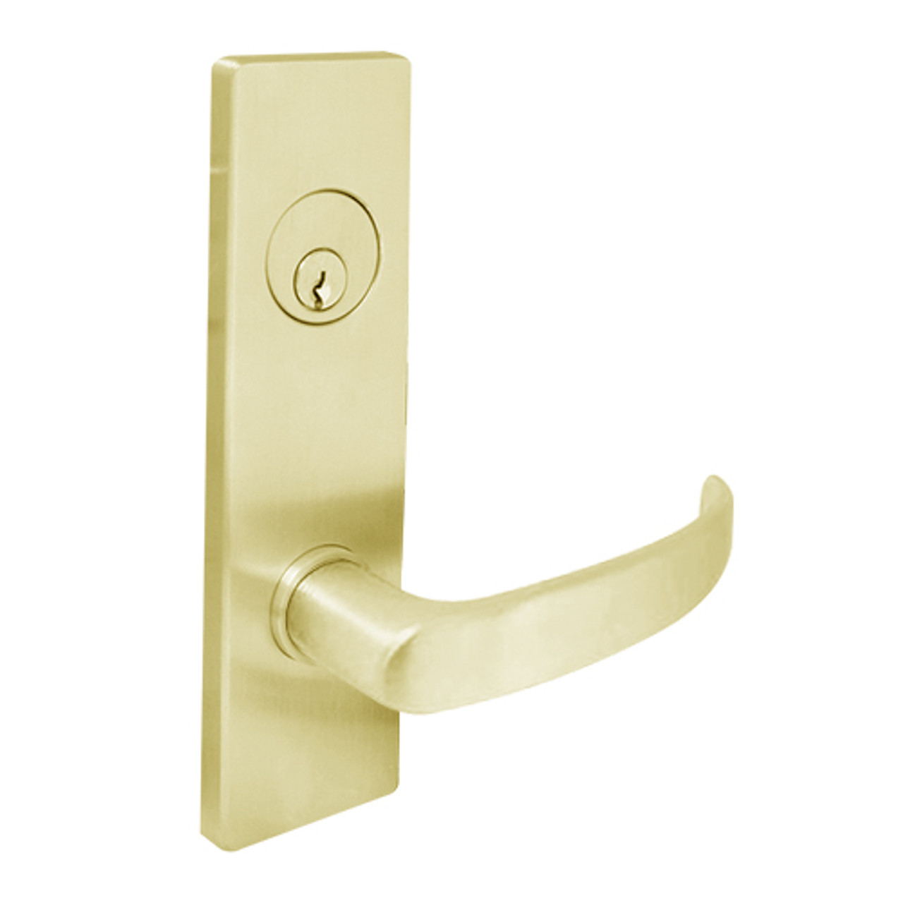 MSE-L-Q-14-629 TownSteel Double Cylinder Storeroom Heavy Duty Low Escutcheon Mortise Lock with Quest Lever in Bright Stainless Steel