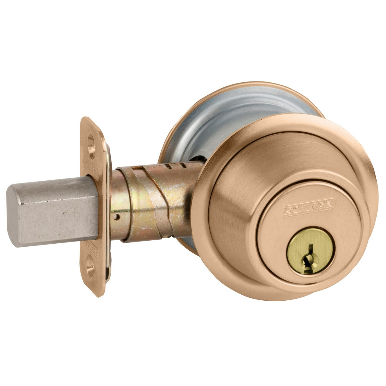 B561P-612 Schlage Grade 2 Cylinder by Blank Plate Deadbolt with C Keyway in Satin Bronze