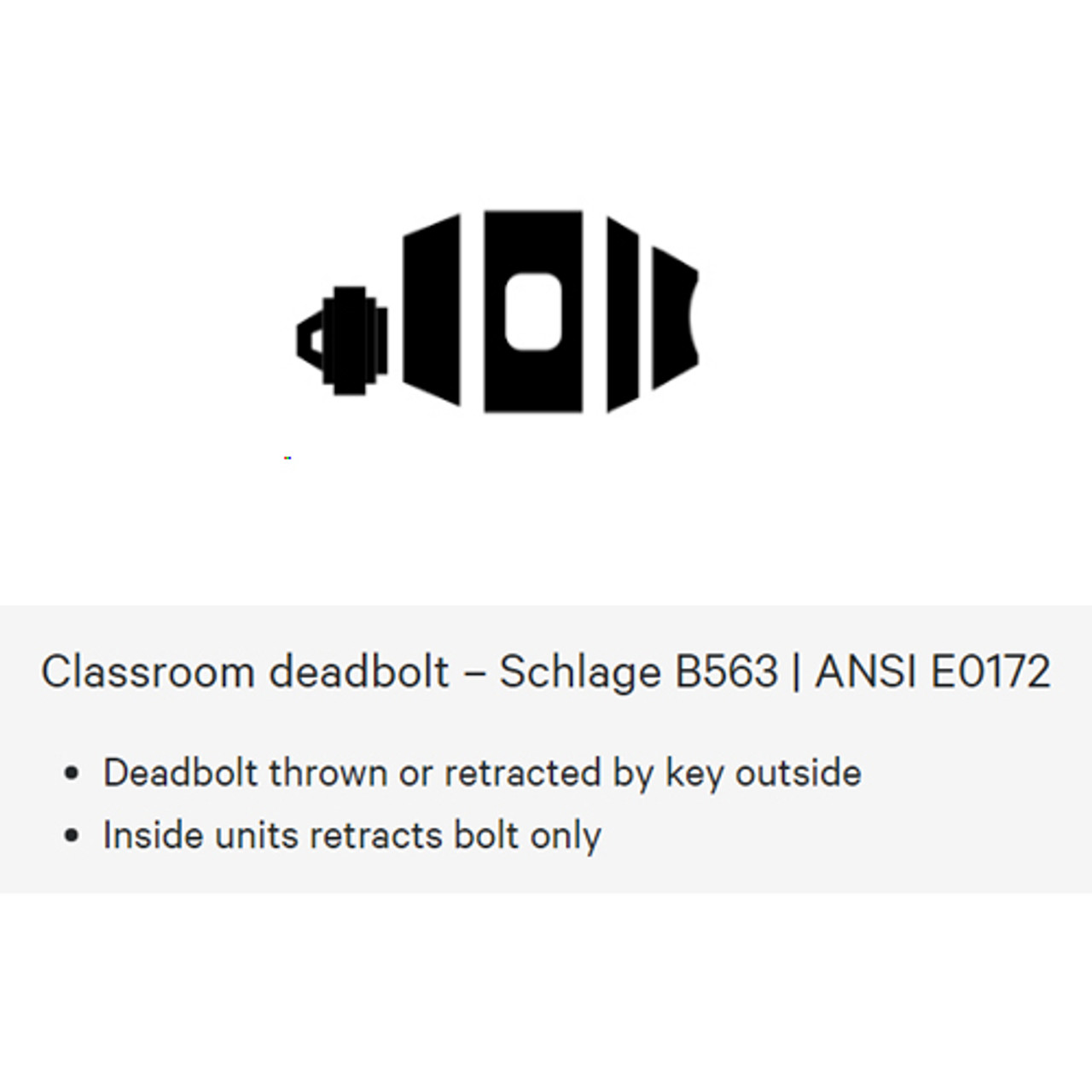 B563P-612 Schlage Grade 2 Classroom Deadbolt Lock with C Keyway in Satin Bronze B563P-612 Schlage Grade 2 Classroom Deadbolt Lock with C Keyway in Satin Bronze