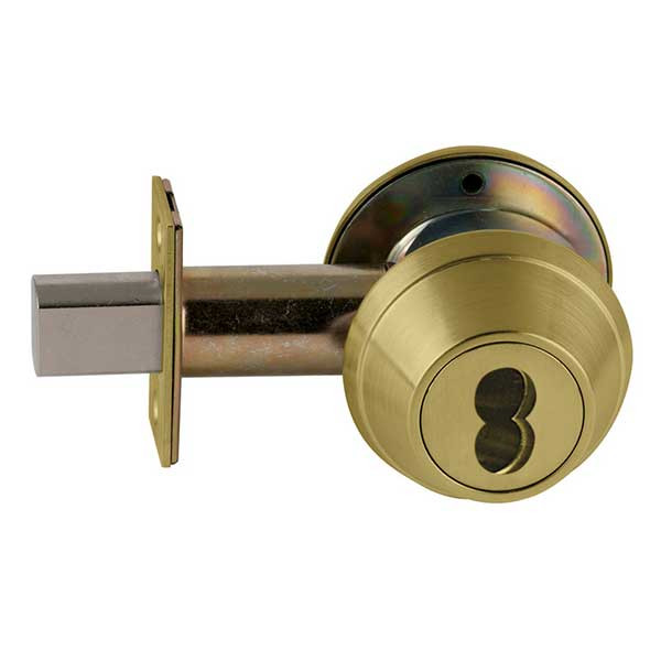 B660J-609 Schlage B600 Tubular DeadBolt Single Cylinder with Inside and Outside Trim with Prepped for FSIC in Antique Brass
