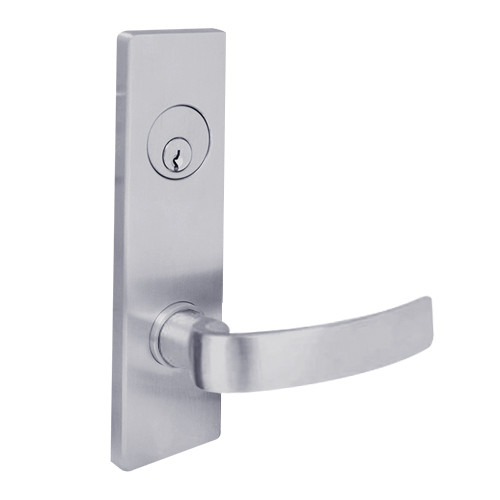 MSE-R-A-81-626 TownSteel Single Cylinder Hotel Privacy Heavy Duty Low Escutcheon Mortise Lock with Artistic Lever in Satin Chrome
