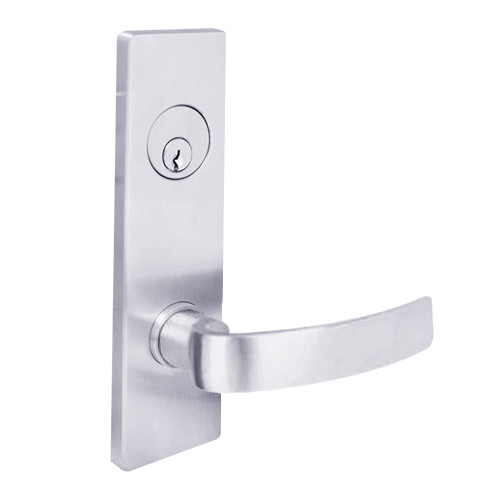 MSE-R-A-14-625 TownSteel Double Cylinder Storeroom Heavy Duty Low Escutcheon Mortise Lock with Artistic Lever in Bright Chrome