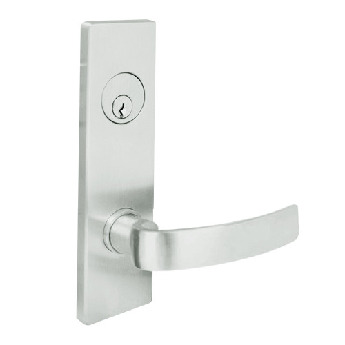MSE-R-A-32-629 TownSteel Double Cylinder Intruder Latch Bolt Heavy Duty Low Escutcheon Mortise Lock with Artistic Lever in Bright Stainless Steel