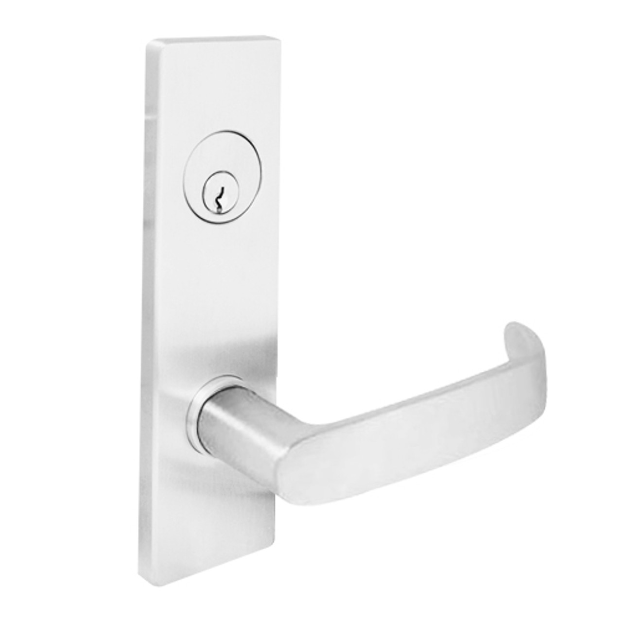 MSE-R-I-21-629 TownSteel Single Cylinder Dormitory with Deadbolt Heavy Duty Low Escutcheon Mortise Lock with Imperial Lever in Bright Stainless Steel