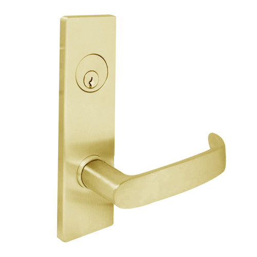 MSE-L-I-81-606 TownSteel Single Cylinder Hotel Privacy Heavy Duty Low Escutcheon Mortise Lock with Imperial Lever in Satin Brass