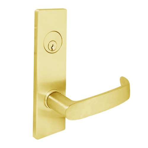 MSE-L-I-09-605-IC TownSteel Double Cylinder Apartment / Exit / Public Toilet Heavy Duty Low Escutcheon Mortise Lock with Imperial Lever Prep for SFIC in Bright Brass