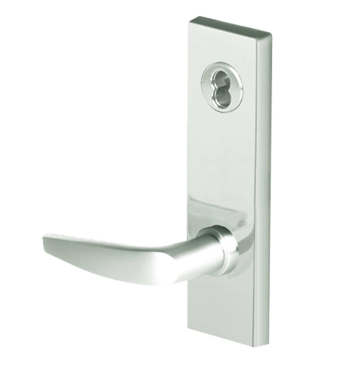 45H7AB16M618VIT Best 40H Series Office with Deadbolt Heavy Duty Mortise Lever Lock with Curved with No Return in Bright Nickel