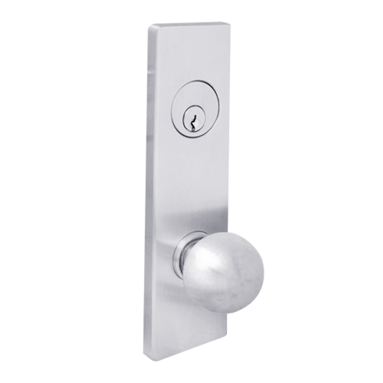 MSE-R-R-12-626-IC TownSteel Single Cylinder Dormitory / Exit Heavy Duty Low Escutcheon Mortise Lock with Regal Knob Prep for SFIC in Satin Chrome