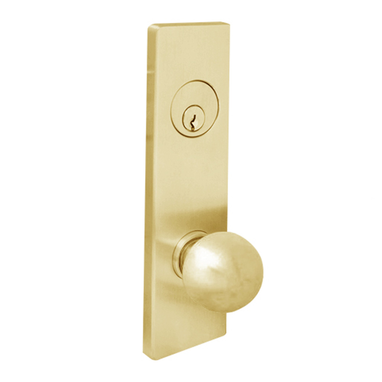 MSE-R-R-09-606 TownSteel Double Cylinder Apartment / Exit / Public Toilet Heavy Duty Low Escutcheon Mortise Lock with Regal Knob in Satin Brass
