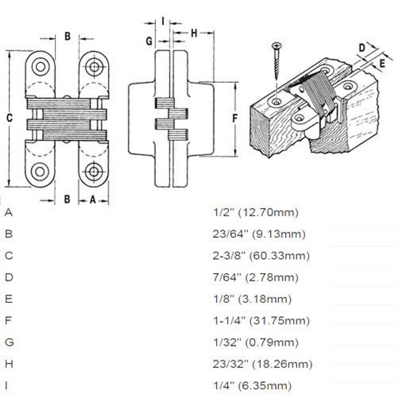 204C-US10BL Soss Invisible Hinge