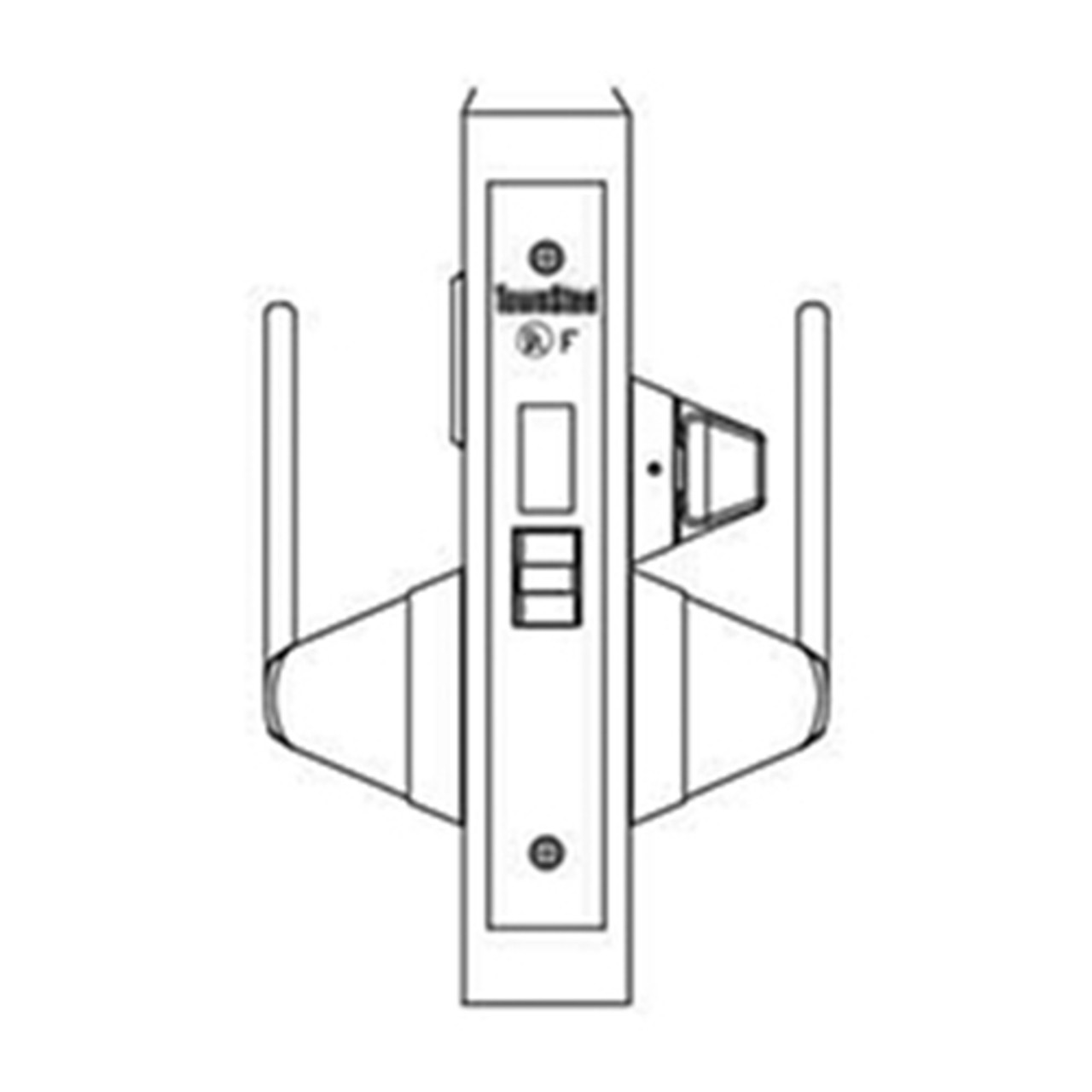 MRX-A-02-630-LH TownSteel Ligature Resistant Privacy - Bathroom with deadbolt Mortise Lock Non Keyed with Arch Trim - Left Hand in Satin Stainless Steel