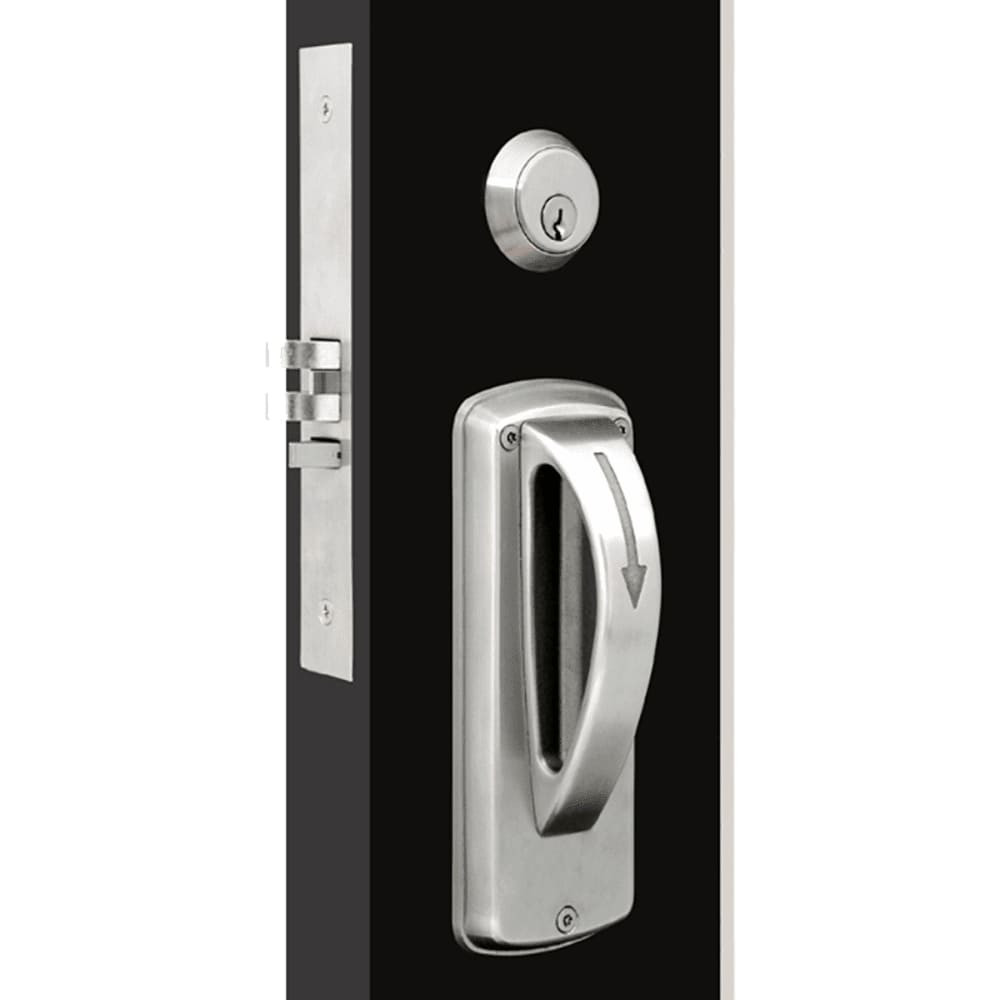 MRX-A-32-630-RH TownSteel Ligature Resistant Intruder Latch Bolt Mortise Lock Double Cylinders with Arch Trim - Right Hand in Satin Stainless Steel
