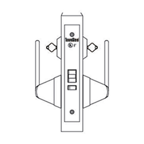MRX-A-32-630-RH-IC TownSteel Ligature Resistant Intruder Latch Bolt Mortise Lock Double Cylinders with Arch Trim - Right Hand in Satin Stainless Steel