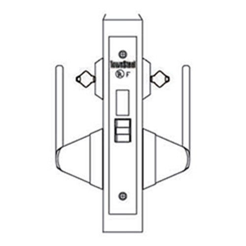 MRX-A-14-630-LHR-SLFIC TownSteel Ligature Resistant Store Door lock Mortise Lock Double Cylinders with Arch Trim - Left Hand Reverse in Satin Stainless Steel