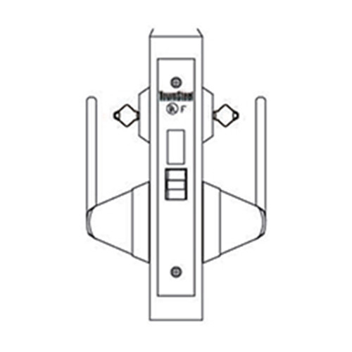 MRX-A-33-630-LHR-SLFIC TownSteel Ligature Resistant Intruder Dead Bolt Mortise Lock Double Cylinders with Arch Trim - Left Hand Reverse in Satin Stainless Steel