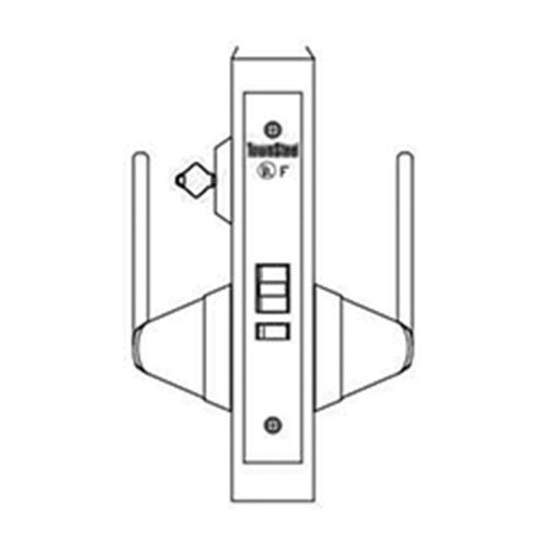 MRX-A-05-630-LH-CLFIC TownSteel Ligature Resistant Classroom Mortise Lock Single Cylinder with Arch Trim - Left Hand in Satin Stainless Steel