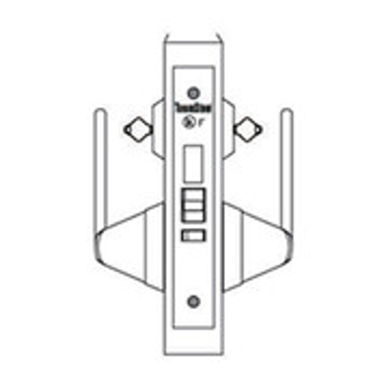 MRX-A-34-630-RHR-SLFIC TownSteel Ligature Resistant Intruder Dead Bolt with Auxiliary Dead Latch Mortise Lock Double Cylinders with Arch Trim - Right Hand Reverse in Satin Stainless Steel