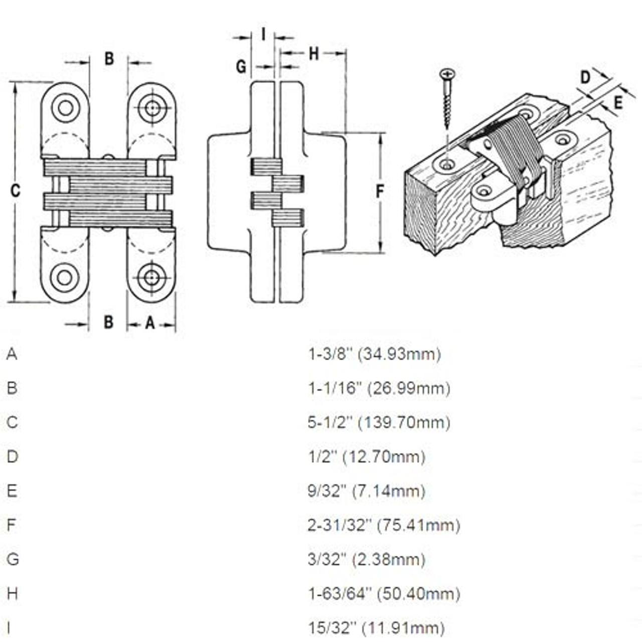 220AS-US15 Soss Invisible Hinge