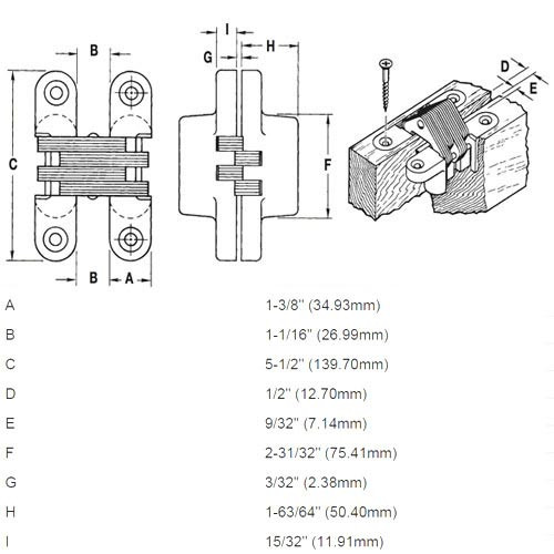 220AS-US4 Soss Invisible Hinge