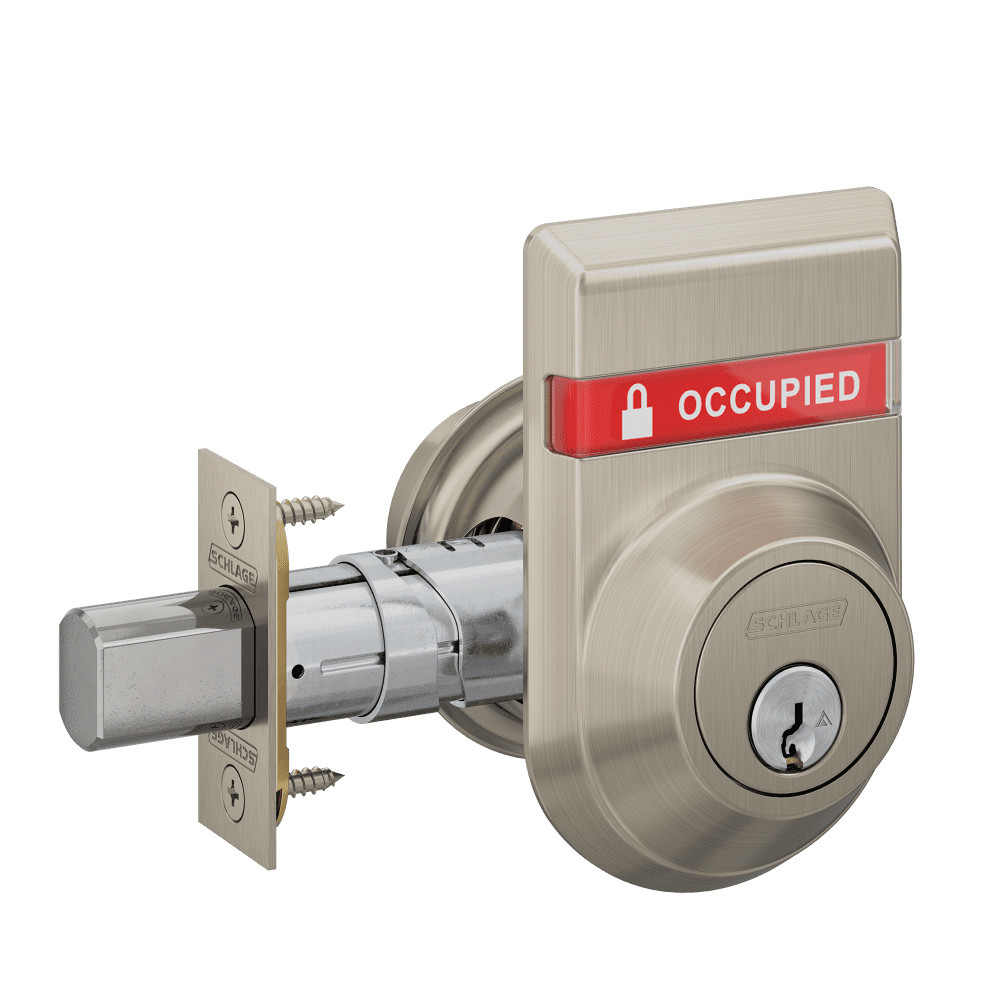 B562P-619-OS-OCC-IS-OCC Schlage Grade 2 Double Cylinder Deadbolt with Dual Indicator in Satin Nickel