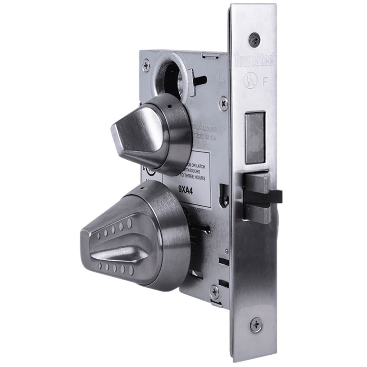 MRX-S-K-22-630 TownSteel Heavy Duty Anti-Ligature Privacy - Bathroom without Deadbolt with thumb turn x knobs Mortise Lock Non Keyed with Sectional trim in Satin Stainless Steel MRX-S-K-22-630 TownSteel Heavy Duty Anti-Ligature Privacy - Bathroom without Deadbolt with thumb turn x knobs Mortise Lock Non Keyed with Sectional trim in Satin Stainless Steel