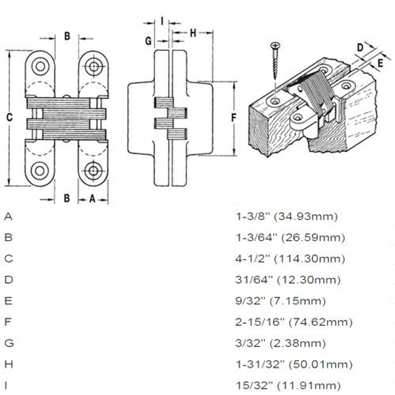 420SS-US32 Soss Invisible Hinge