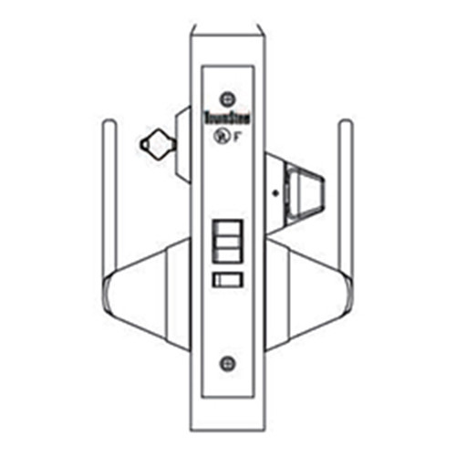 MRX-S-K-RF-630 TownSteel Heavy Duty Anti-Ligature Female Patient Privacy RF with thumb turn x knob Mortise Lock Single Cylinders with Sectional Trim in Satin Stainless Steel
