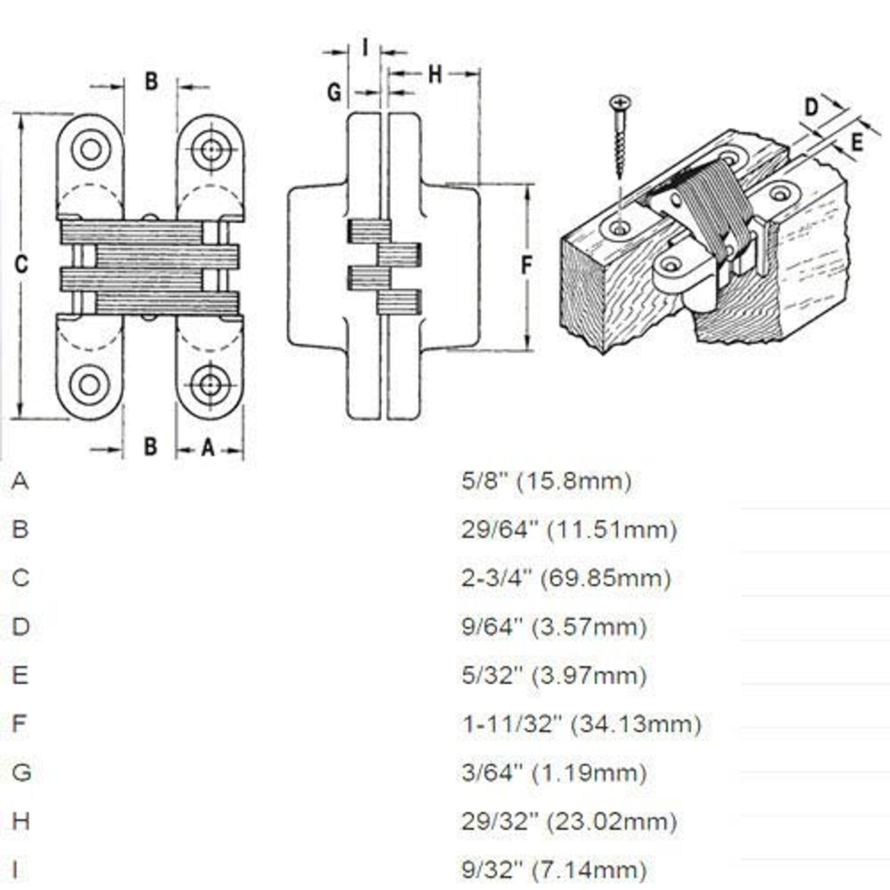 208SS-US32 Soss Invisible Hinge