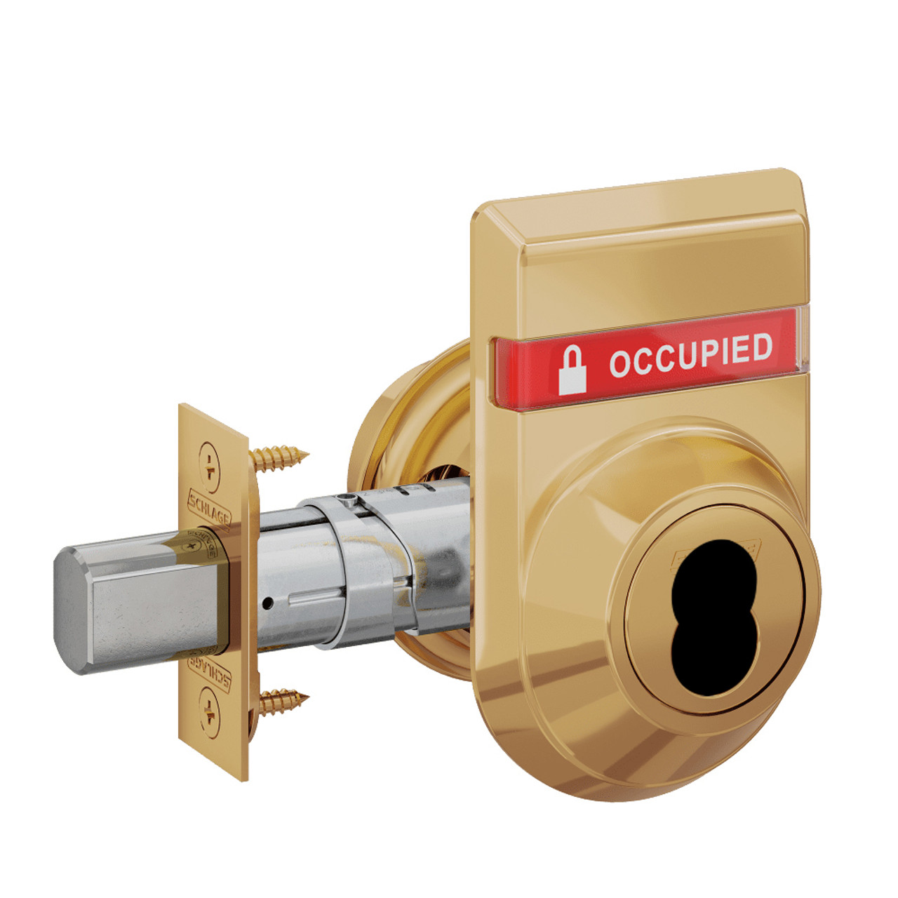 B562J-612-OS-OCC Schlage Grade 2 Double Cylinder Deadbolt with FSIC Prep Less Core Outside Indicator in Satin Bronze