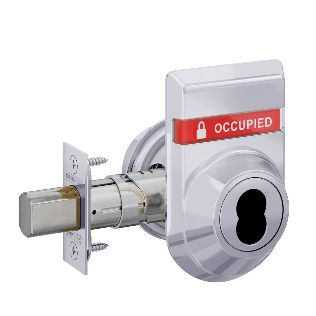 B562J-625-OS-OCC Schlage Grade 2 Double Cylinder Deadbolt with FSIC Prep Less Core Outside Indicator in Bright Chrome
