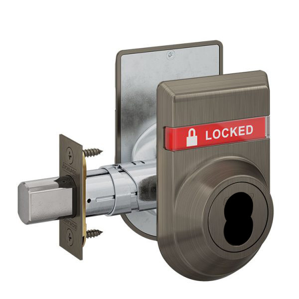 B562J-613-OS-LOC-IS-LOC Schlage Grade 2 Double Cylinder Deadbolt with FSIC Prep Less Core Dual Indicator in Oil Rubbed Bronze