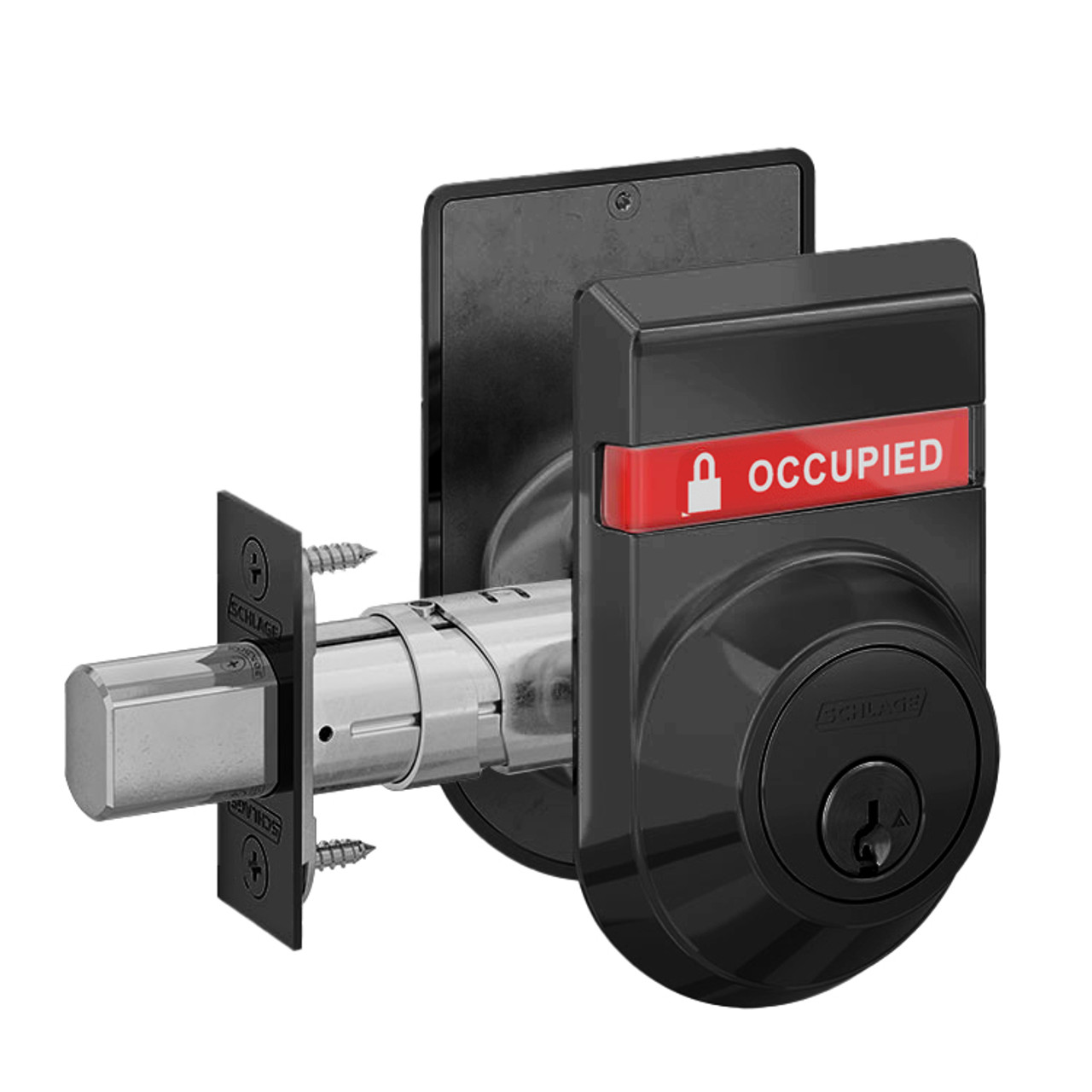 B662P-622-OS-OCC-IS-LOC Schlage Grade 1 Double Cylinder Deadbolt with Dual Indicator in Flat Black Coated B662P-622-OS-OCC-IS-LOC Schlage Grade 1 Double Cylinder Deadbolt with Dual Indicator in Flat Black Coated