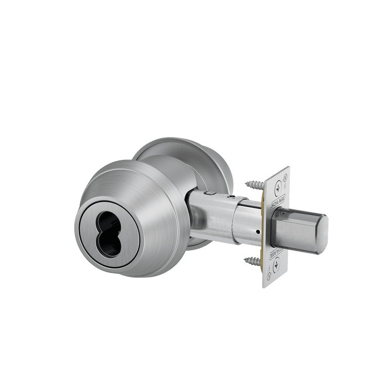 B662B-626 Schlage Grade 3 Double Cylinder Deadbolt SFIC Prep, Less Core in Satin Chrome