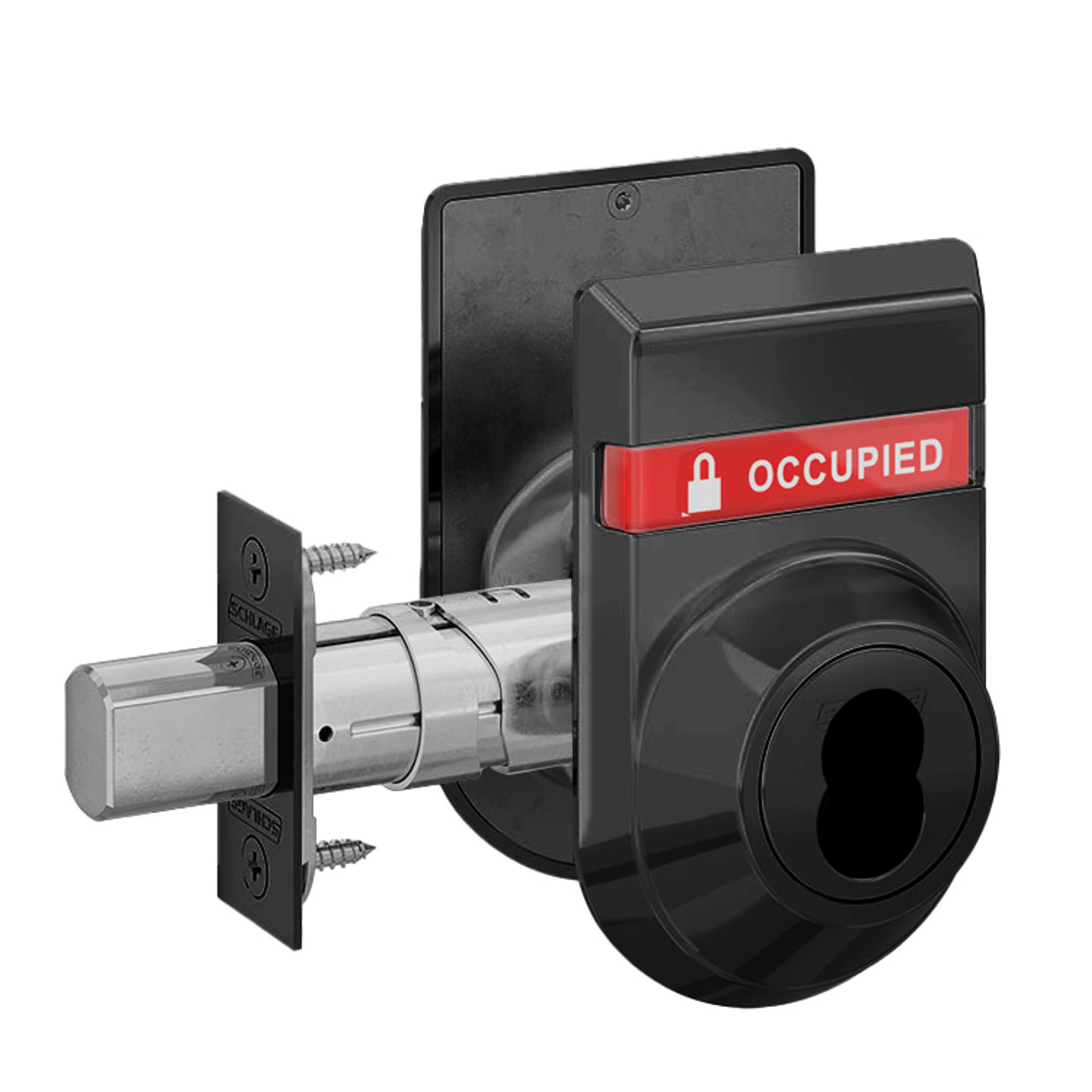 B662B-622-OS-OCC-IS-LOC Schlage Grade 3 Double Cylinder Deadbolt SFIC Prep, Less Core with Dual Indicator in Flat Black Coated