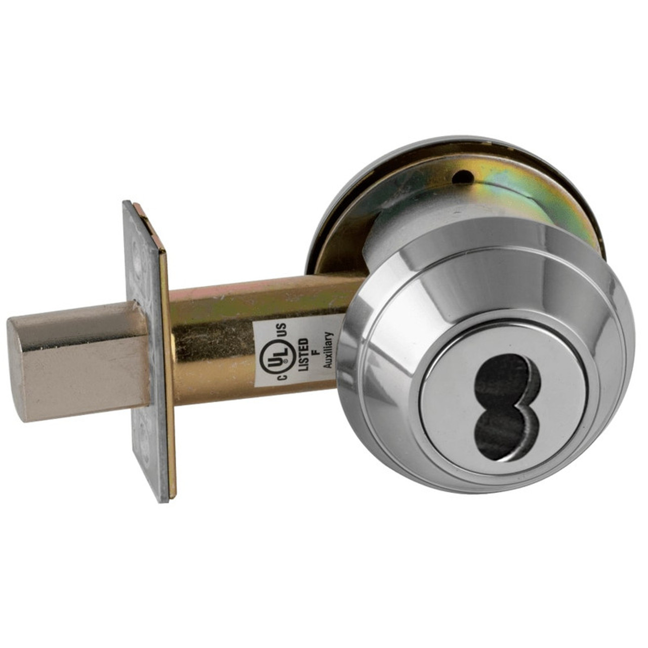 B662J-625 Schlage Grade 2 Double Cylinder Deadbolt FSIC Prep, Less Core in Bright Chrome