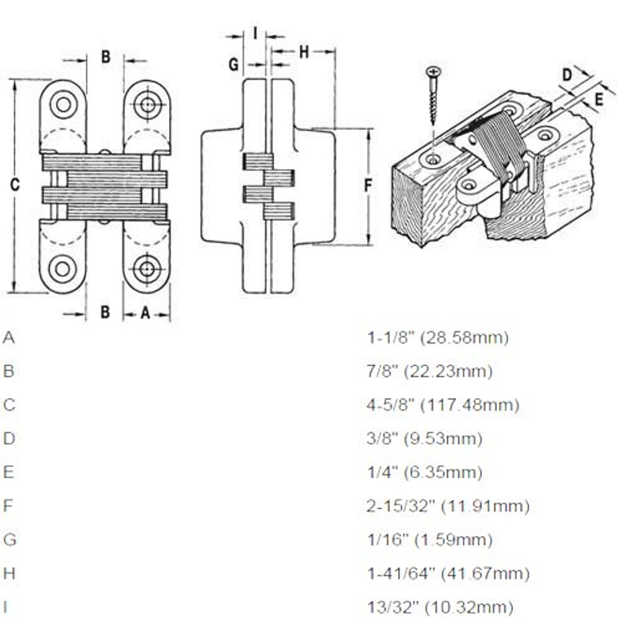 218PT1-US26D Soss Invisible Hinge