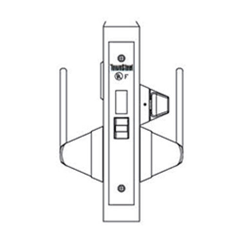 MRX-E-L-19-630 TownSteel Heavy Duty Anti-Ligature Privacy - Bathroom with deadbolt with thumb turn x Levers Mortise Lock Non Keyed with Escutcheon Trim in Satin Stainless Steel