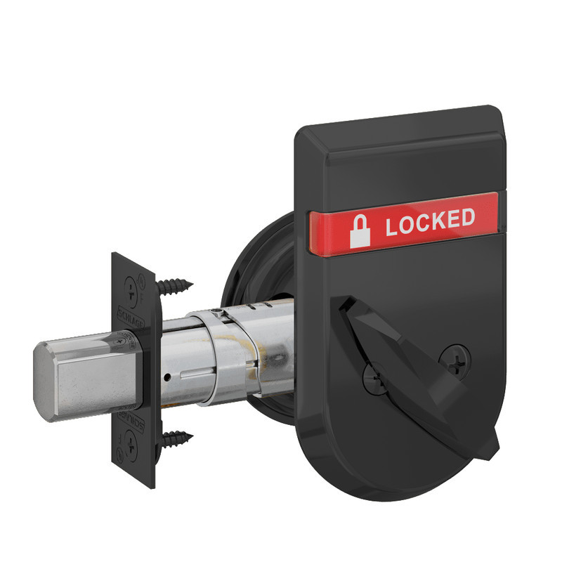 B660J-622-IS-LOC Schlage Grade 2 Single Cylinder Deadbolt with FSIC Prep, Less Core Inside Indicator in Flat Black Coated