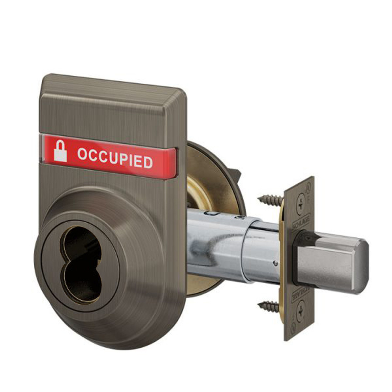 B660J-613-IS-OCC Schlage Grade 2 Single Cylinder Deadbolt with FSIC Prep, Less Core Inside Indicator in Oil Rubbed Bronze