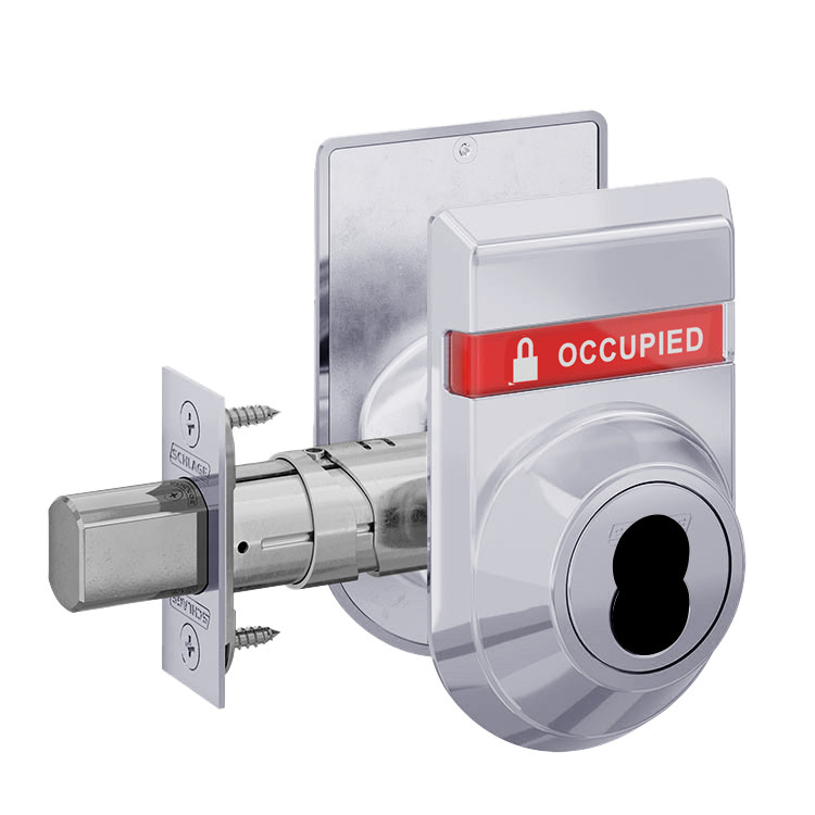 B660J-625-OS-OCC-IS-OCC Schlage Grade 2 Single Cylinder Deadbolt with FSIC Prep, Less Core Dual Indicator in Bright Chrome