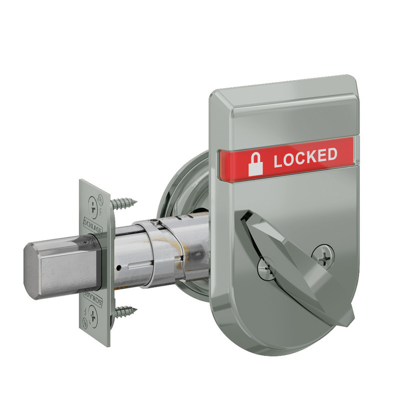 B660B-619-OS-LOC Schlage Grade 3 Single Cylinder Deadbolt with SFIC Prep, Less Core Outside Indicator in Satin Nickel