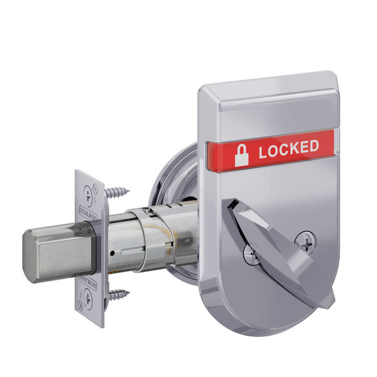 B660B-625-OS-LOC Schlage Grade 3 Single Cylinder Deadbolt with SFIC Prep, Less Core Outside Indicator in Bright Chrome