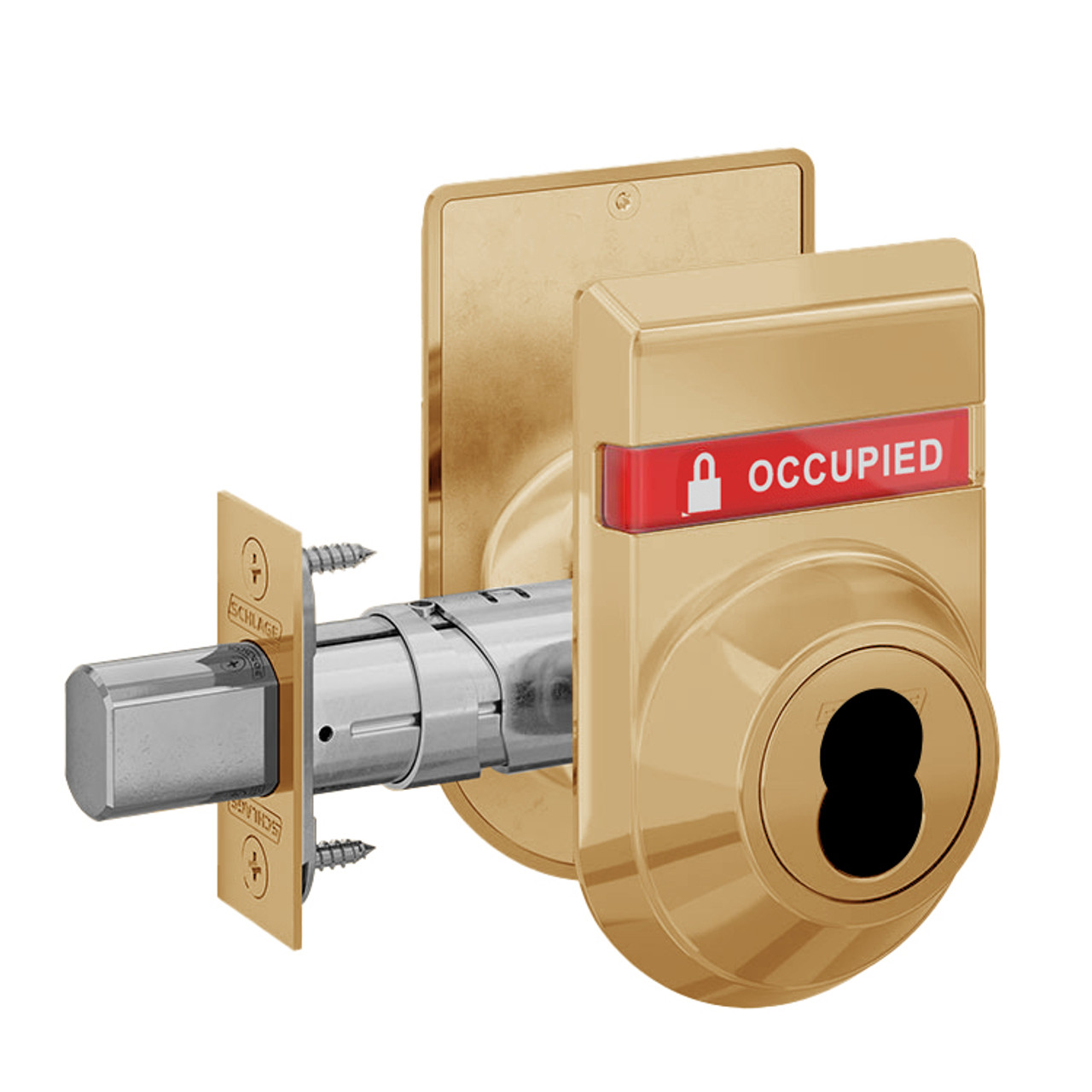 B660B-612-OS-OCC-IS-OCC Schlage Grade 3 Single Cylinder Deadbolt with SFIC Prep, Less Core Dual Indicator in Satin Bronze