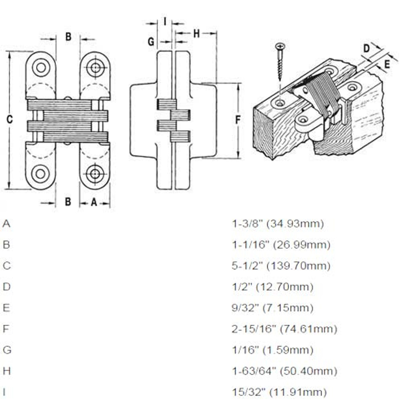 220PT1-US5 Soss Invisible Hinge