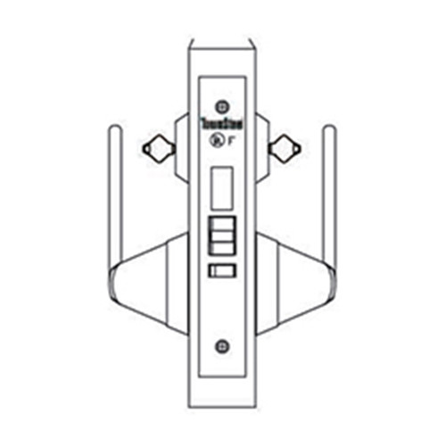 MRX-E-L-34-630-IC TownSteel Heavy Duty Anti-Ligature Intruder Dead Bolt with Auxiliary Dead Latch x Levers Mortise Lock Double Cylinders with Escutcheon Trim in Satin Stainless Steel