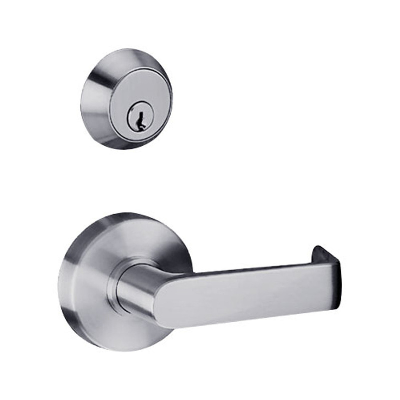 MSS-121-S-DC-626 TownSteel Deadbolt with Double Cylinder Function, Request to Exit Switch, Fail Safe (12VDC) Mortise Electrified Sectional Lock with Sentinel Lever in Satin Chrome