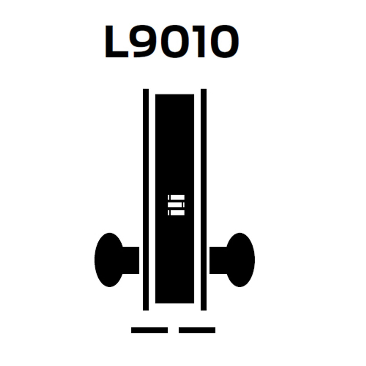 L9010-OME-L-629-RX Schlage L Series Passage Latch Commercial N Escutcheon, Request to Exit, Mortise Lock with Omega Lever Design in Bright Stainless Steel
