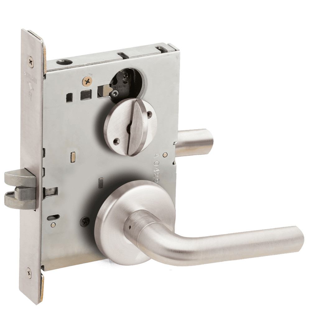LV9040-02B-629 Schlage L Series Vandlgard - Privacy Commercial Mortise Lock with 02 Cast Lever - B Rose Design Design in Bright Stainless Steel