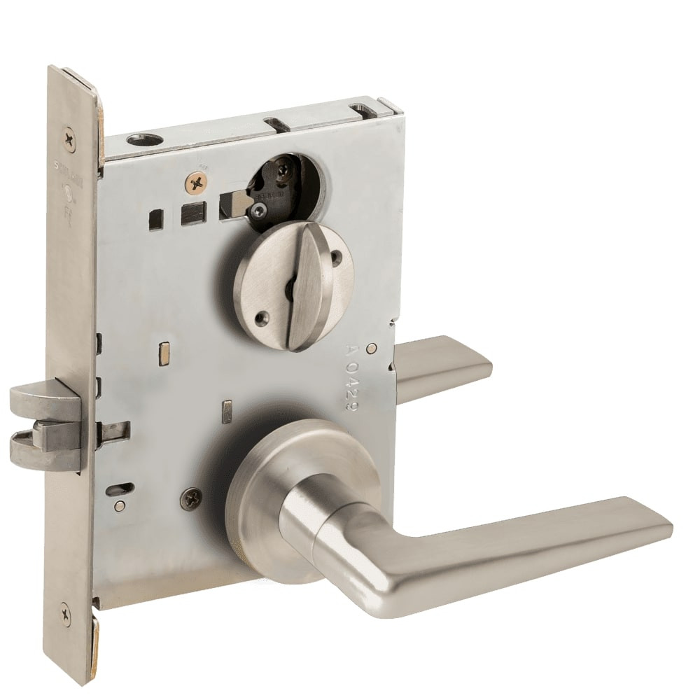 LV9040-05A-619 Schlage L Series Vandlgard - Privacy Commercial Mortise Lock with  05 Cast Lever - A Rose Design in Satin Nickel