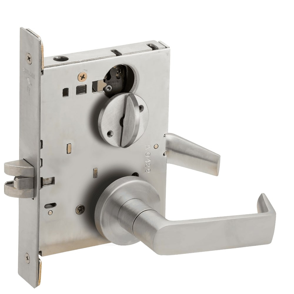 LV9040-06A-630 Schlage L Series Vandlgard - Privacy Commercial Mortise Lock with 06 Cast Lever - A Rose Design in Satin Stainless Steel